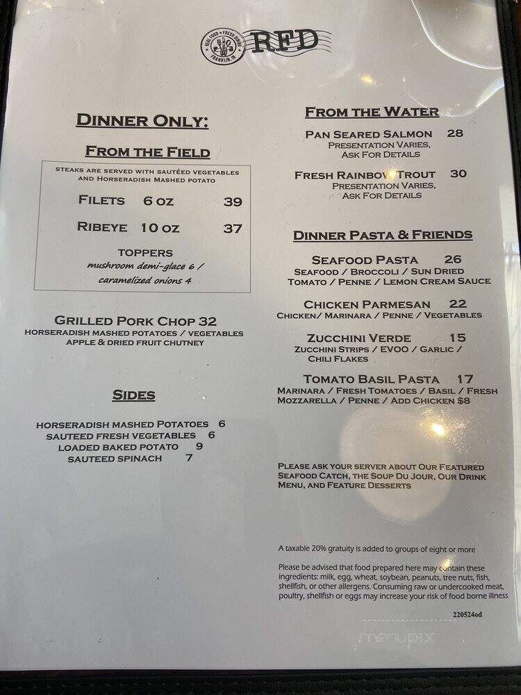 RFD Franklin - Franklin, IN menu_pic
