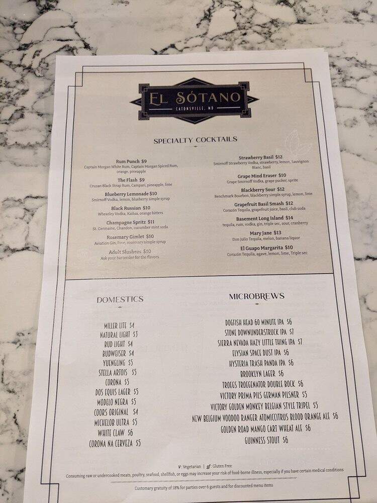 El Guapo - Catonsville, MD menu_pic
