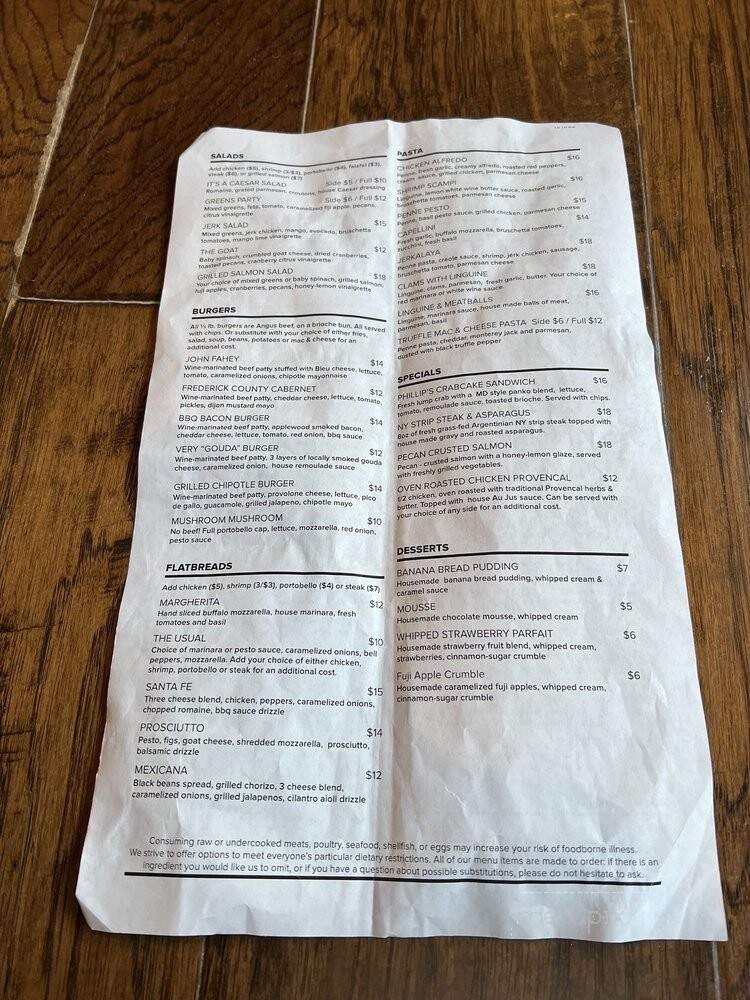Locavino - Silver Spring, MD menu_pic