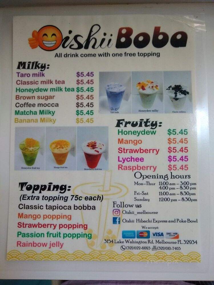 Oishii Hibachi Express & Poke Bowl - Melbourne, FL menu_pic