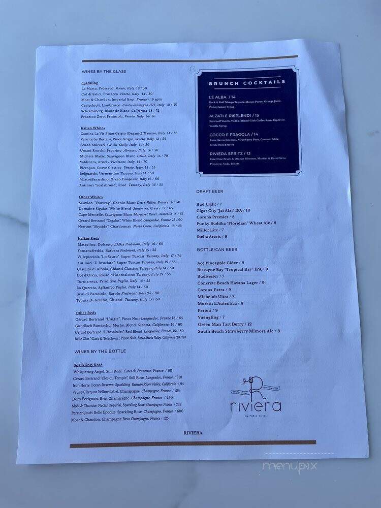Riviera by Fabio Viviani - Fort Lauderdale, FL menu_pic