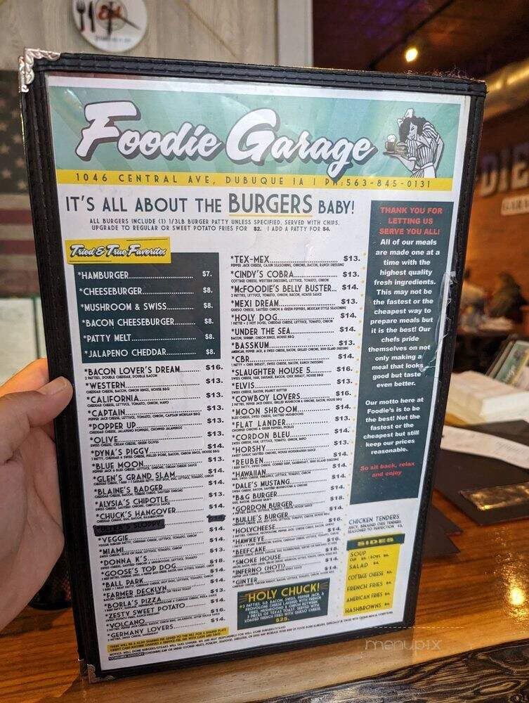 Foodie Garage Eatery - Dubuque, IA menu_pic
