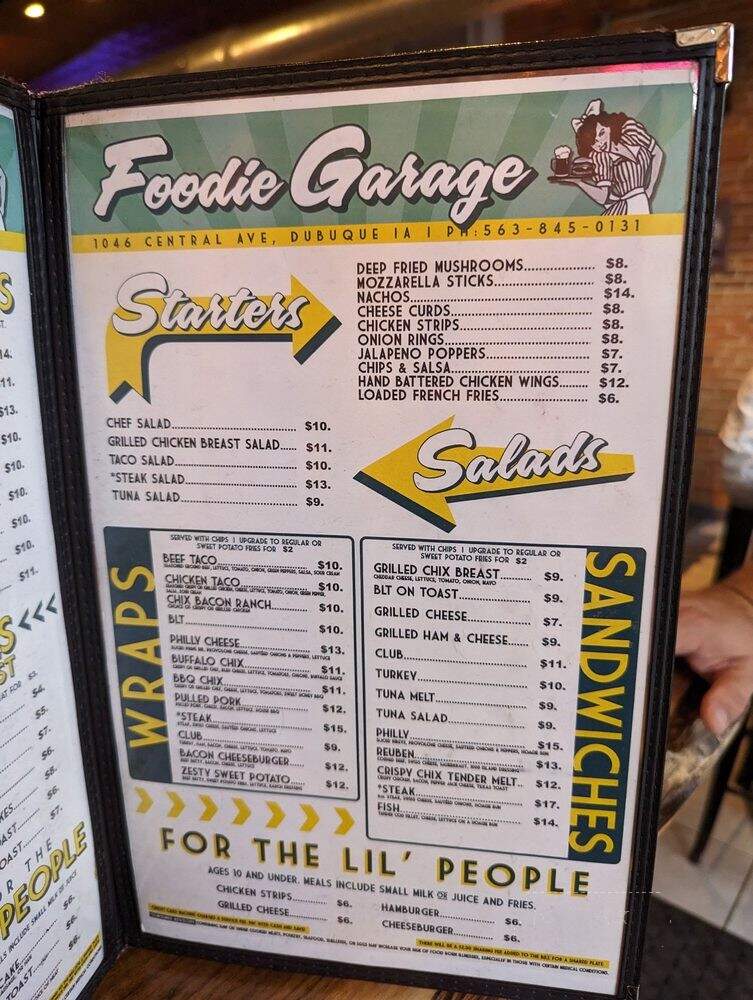 Foodie Garage Eatery - Dubuque, IA menu_pic
