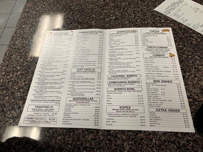 Tacos Meche - La Mirada, CA menu_pic