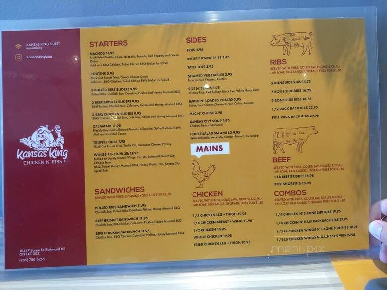 Kansas King - Richmond Hill, ON menu_pic