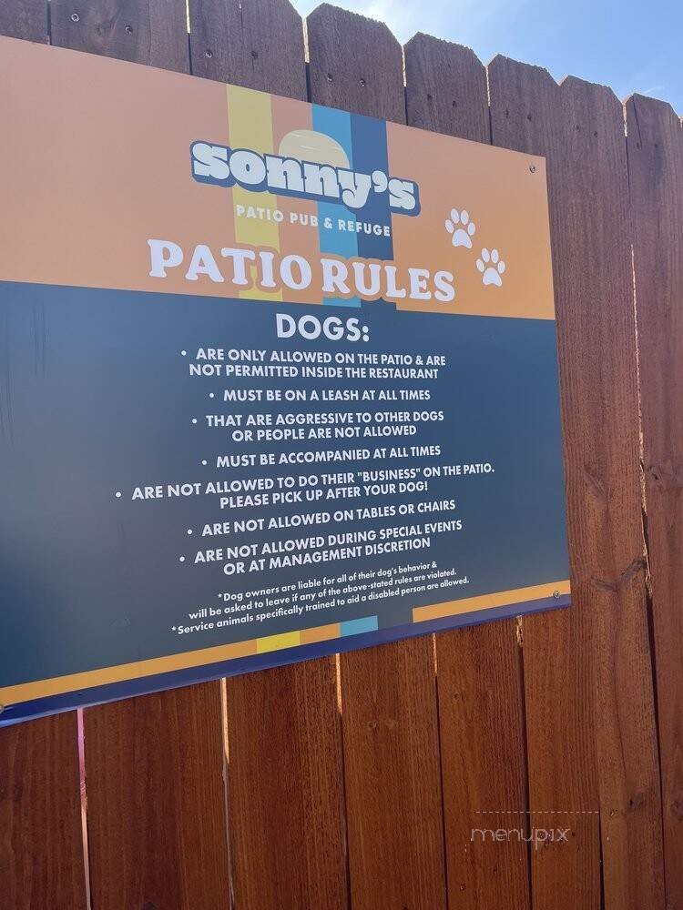 Sonny's Patio Pub and Refuge - Nashville, TN menu_pic