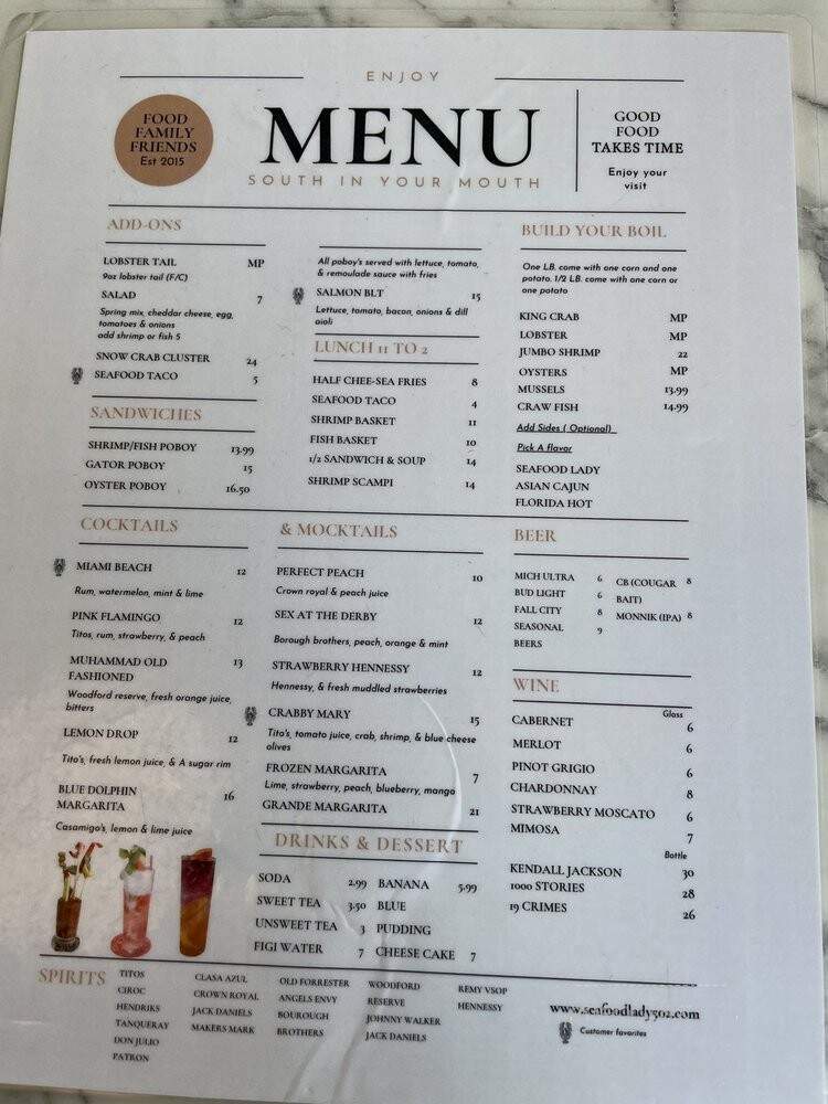 The Seafood Lady - Louisville, KY menu_pic