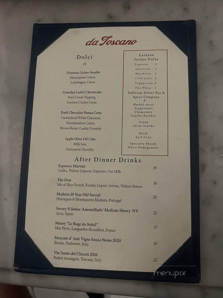 Da Toscano - New York, NY menu_pic