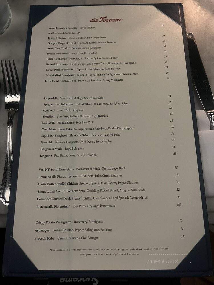 Da Toscano - New York, NY menu_pic