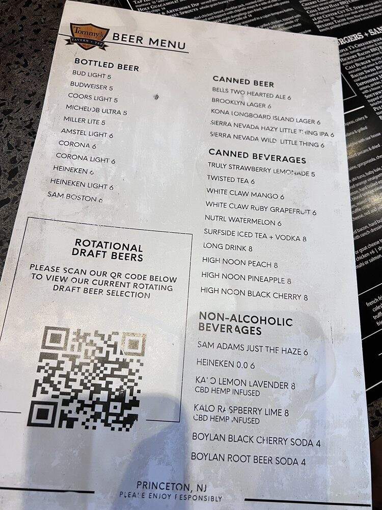 Tommy's Tavern + Tap - Princeton, NJ menu_pic