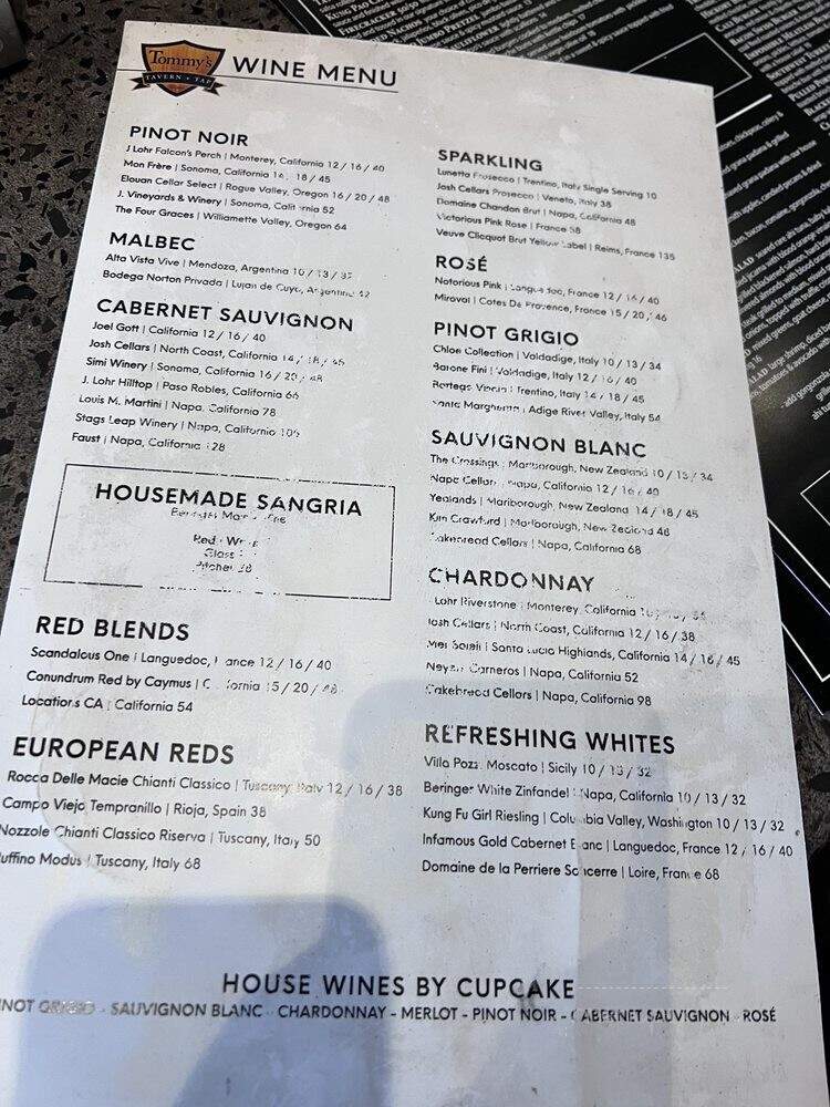 Tommy's Tavern + Tap - Princeton, NJ menu_pic