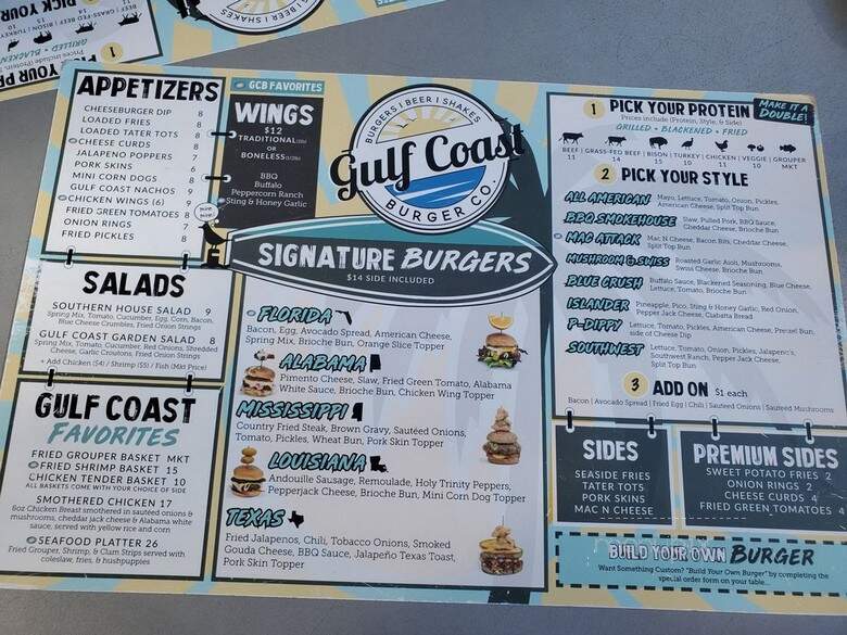 Gulf Coast Burger - Destin commons, FL menu_pic