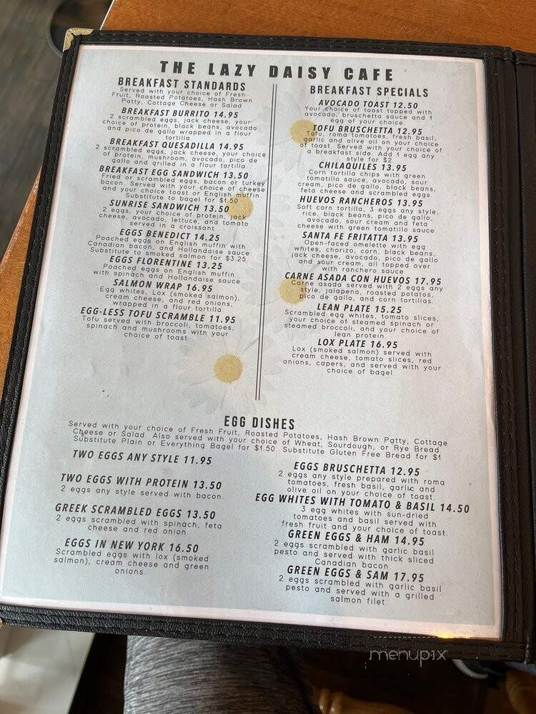 Lazy Daisy Cafe - Los Angeles, CA menu_pic