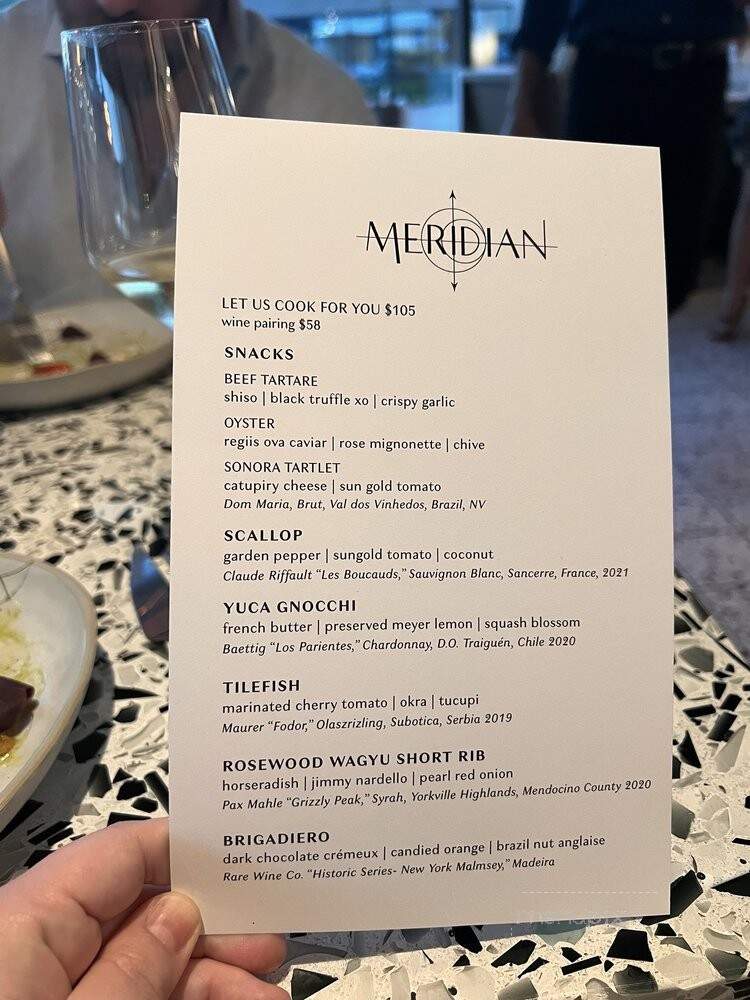 Meridian - Dallas, TX menu_pic