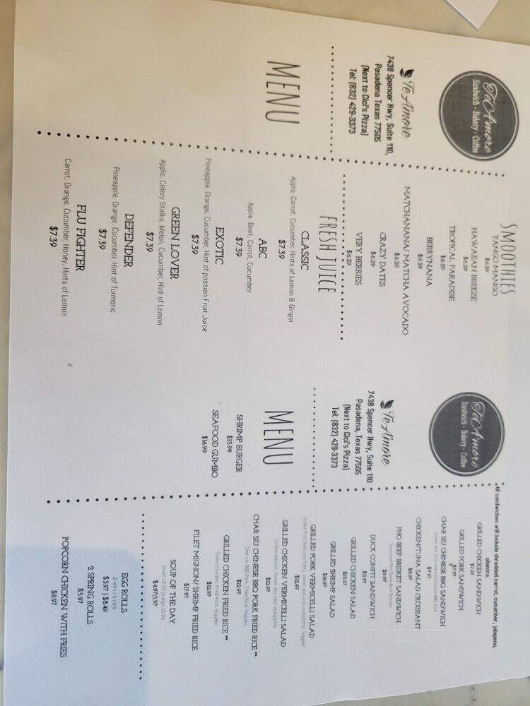 TeA'more - Pasadena, TX menu_pic