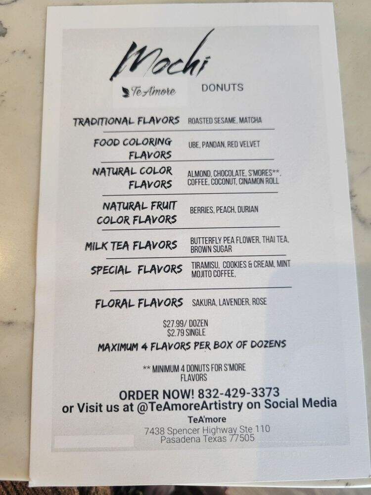 TeA'more - Pasadena, TX menu_pic