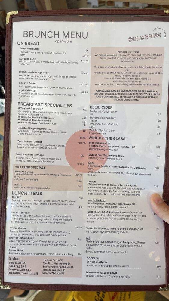Colossus - Long Beach, CA menu_pic