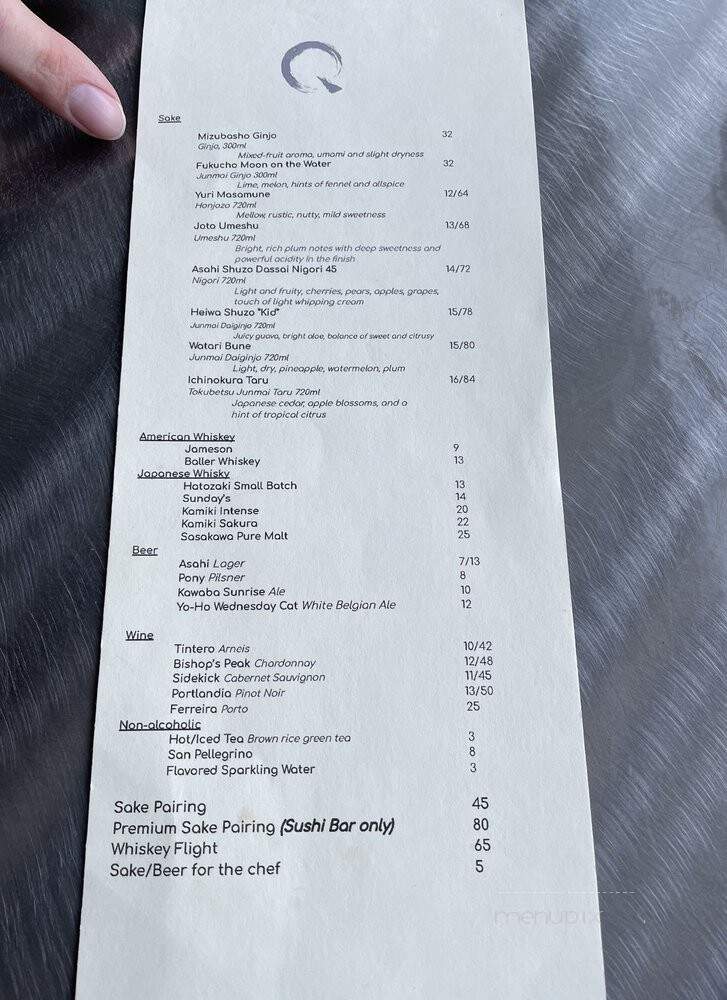 Q Sushi Bar & Omakase - Chicago, IL menu_pic