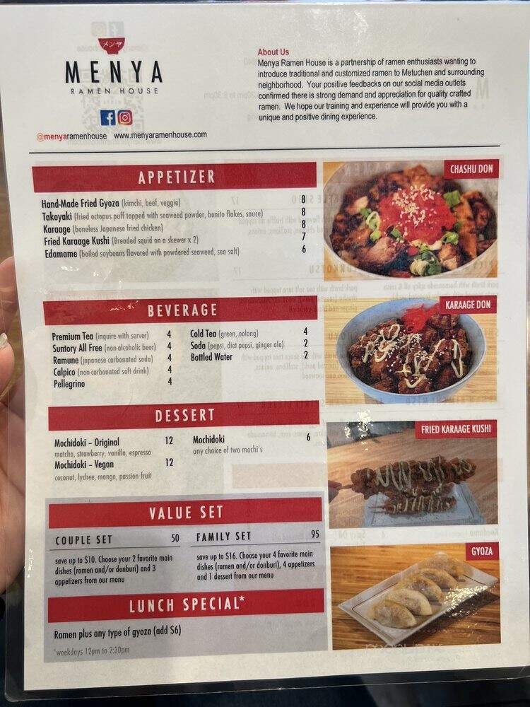 Menya Ramen House - Metuchen, NJ menu_pic