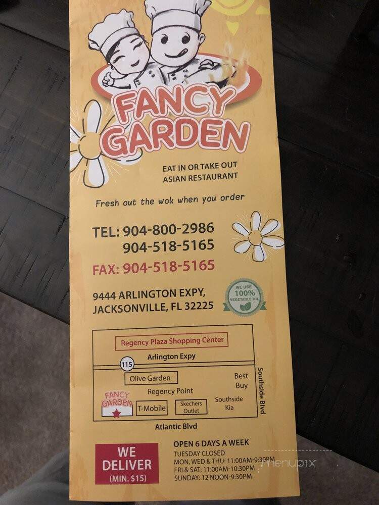 Fancy Garden - Jacksonville, FL menu_pic