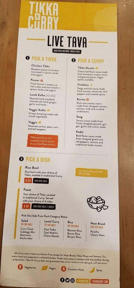 Tikka N' Curry - Chicago, IL menu_pic