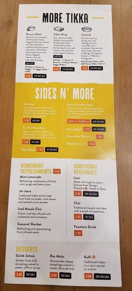 Tikka N' Curry - Chicago, IL menu_pic