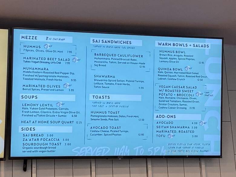 Lulu Green - Boston, MA menu_pic
