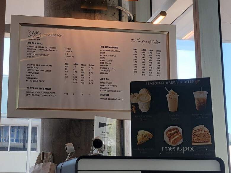 XO Espresso Bar - Miami Beach, FL menu_pic