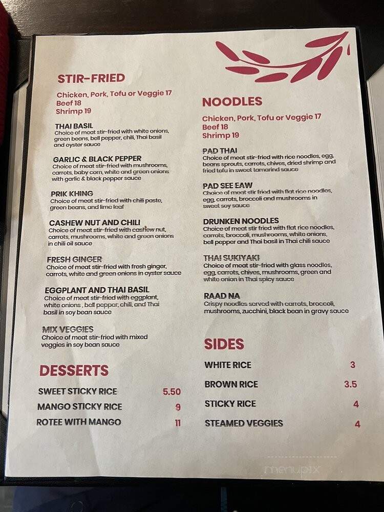 Kao Thai - Salt Lake City, UT menu_pic