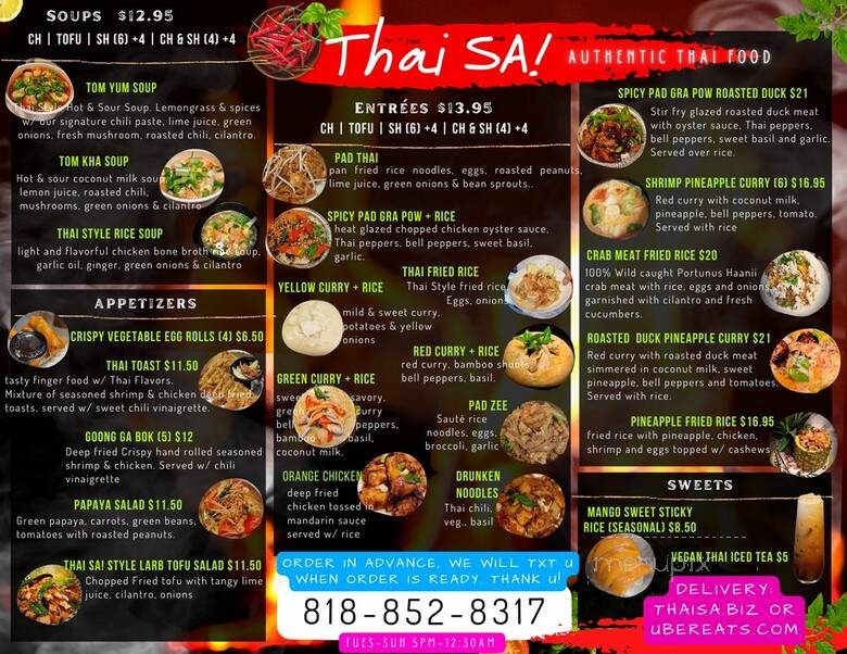 Thai SA! - Los Angeles, CA menu_pic
