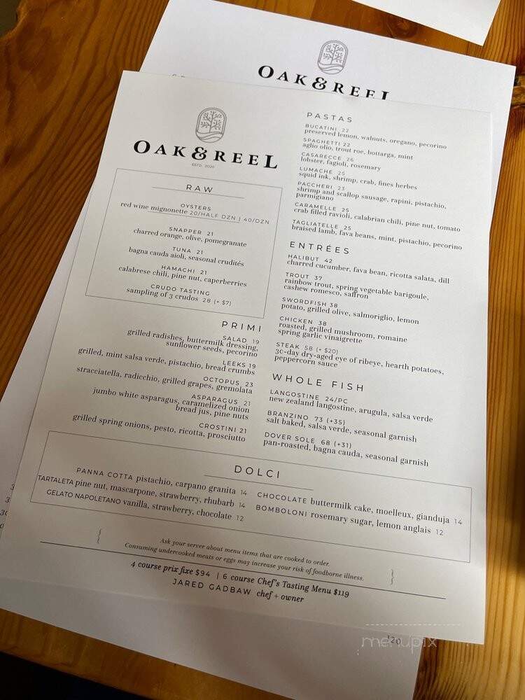 Oak & Reel - Detroit, MI menu_pic