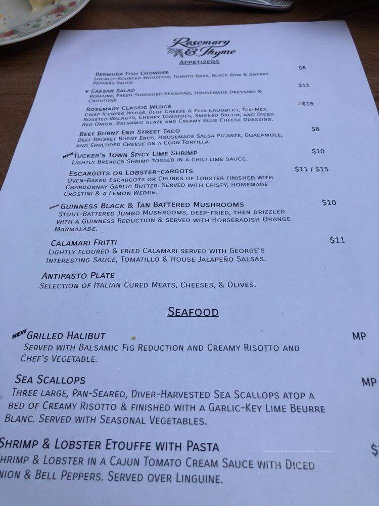 Rosemary and Thyme - Sarasota, FL menu_pic