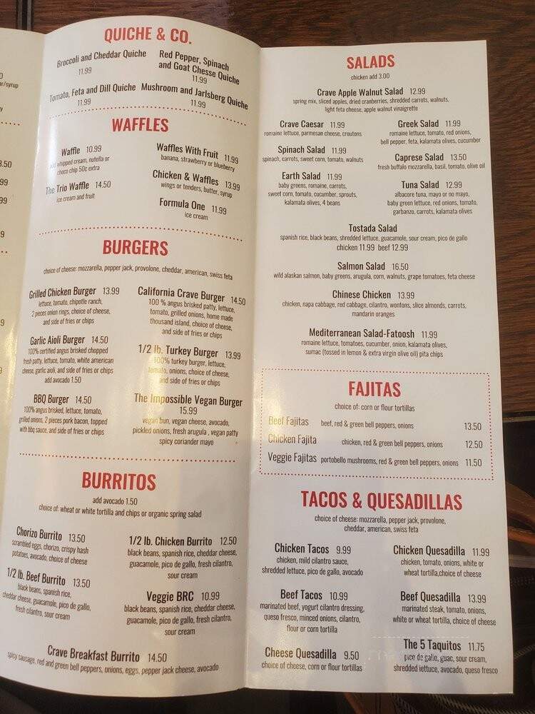 Crave Cafe - Pasadena, CA menu_pic
