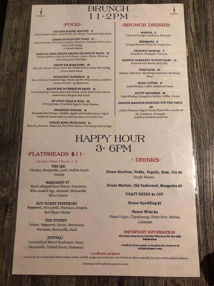 Prospect Five Points - Jacksonville, FL menu_pic