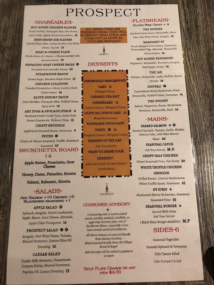Prospect Five Points - Jacksonville, FL menu_pic