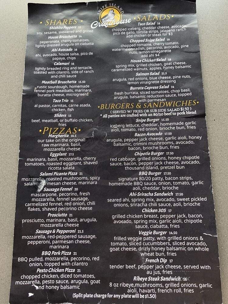 Snipe Island Crafthouse - Newport Beach, CA menu_pic