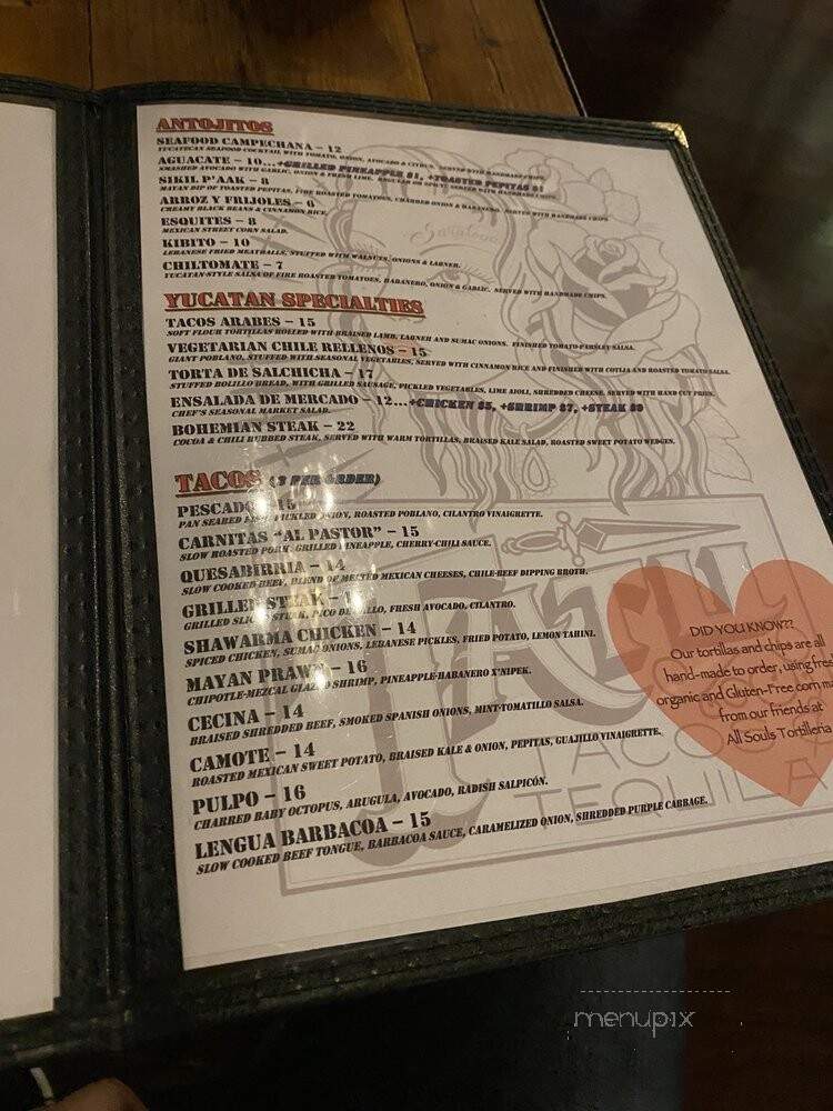 Tatu Tacos & Tequila - Saratoga Springs, NY menu_pic