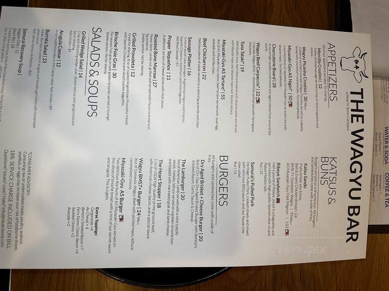 The Wagyu Bar - Miami, FL menu_pic
