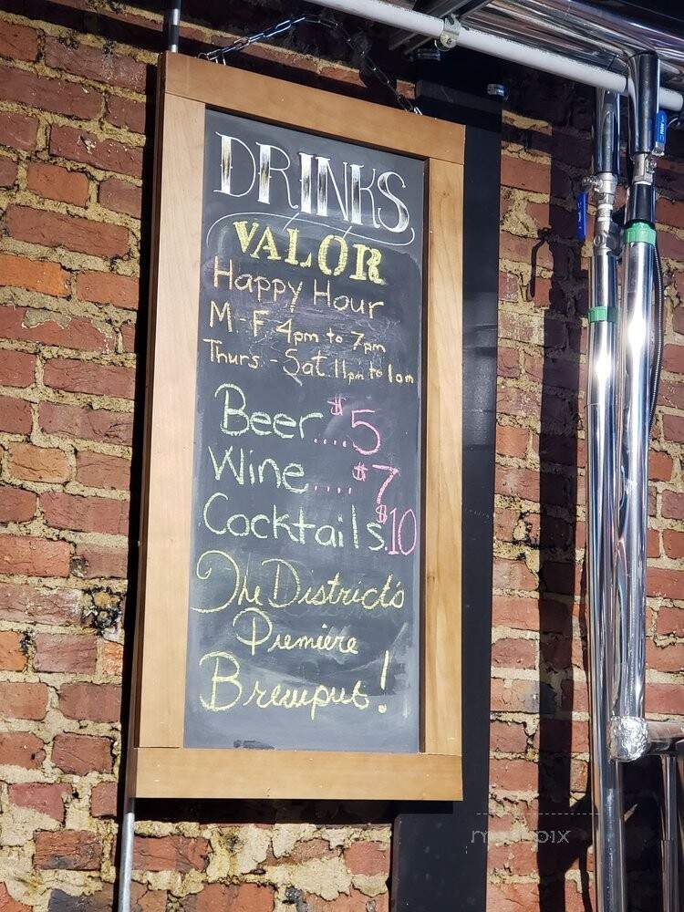 Valor Brewpub - Washington, DC menu_pic