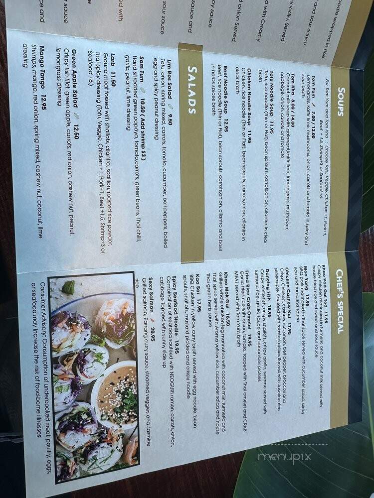 Lim Ros Thai Cuisine - Benicia, CA menu_pic