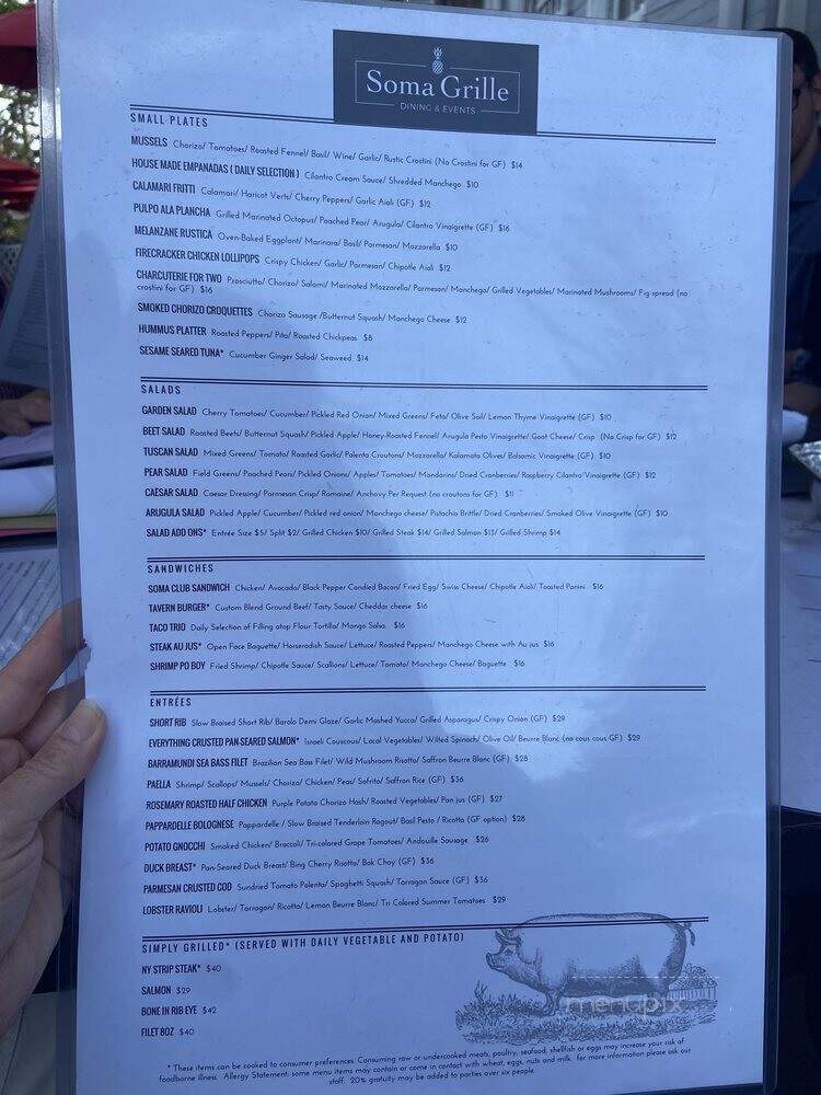 Soma Grille - Simsbury, CT menu_pic