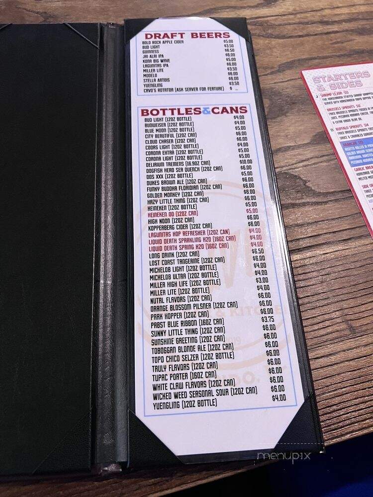 Cavo's Bar & Kitchen - Orlando, FL menu_pic