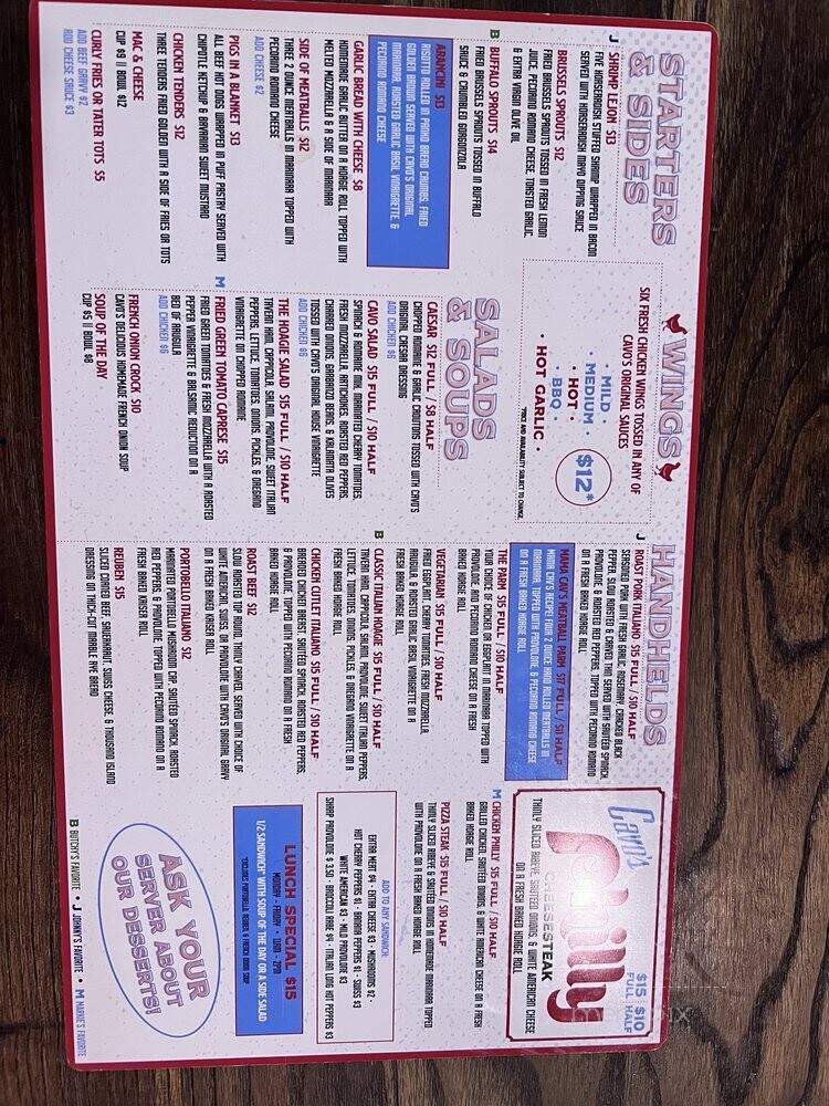 Cavo's Bar & Kitchen - Orlando, FL menu_pic