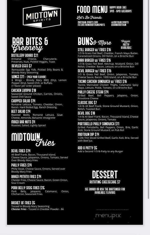 Midtown Spirits - Sacramento, CA menu_pic