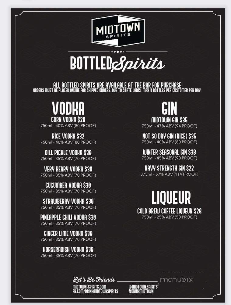 Midtown Spirits - Sacramento, CA menu_pic