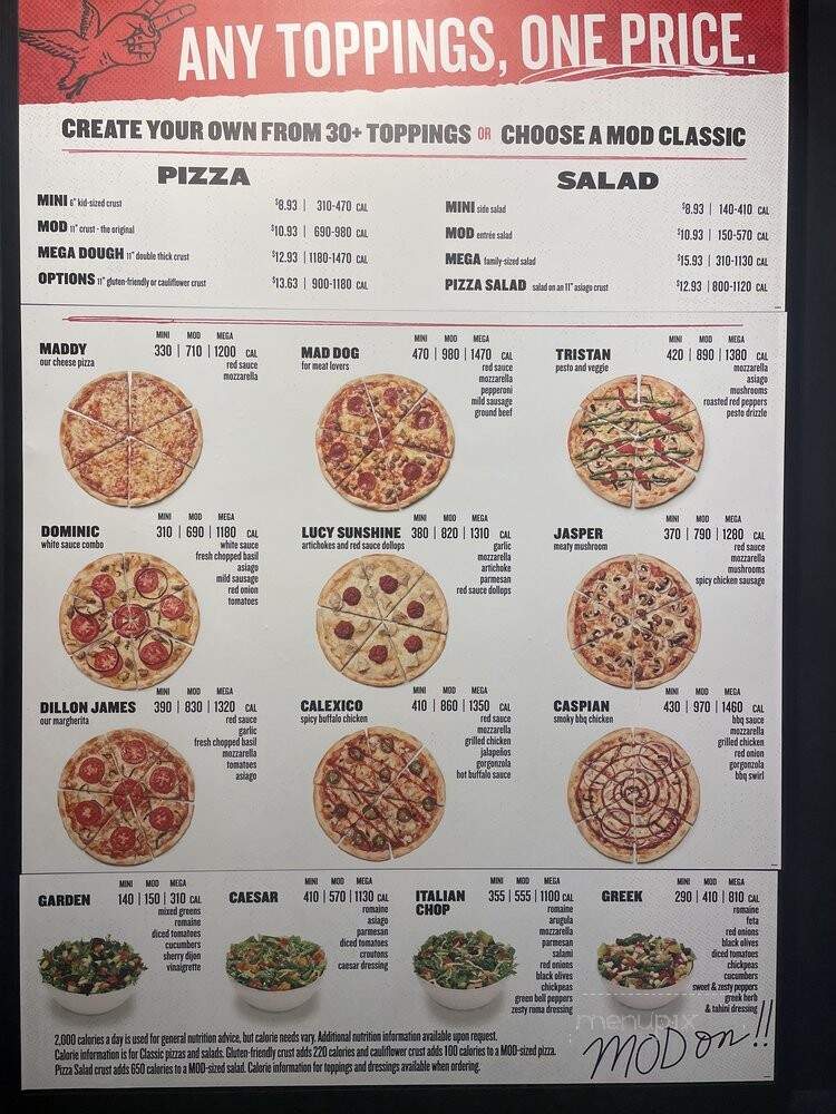 MOD Pizza - Lake Forest, CA menu_pic