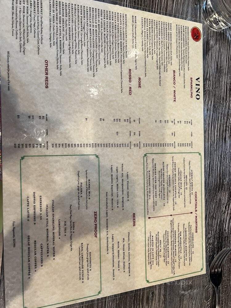 Numero 28 Ristorante Pizzeria - Allen, TX menu_pic