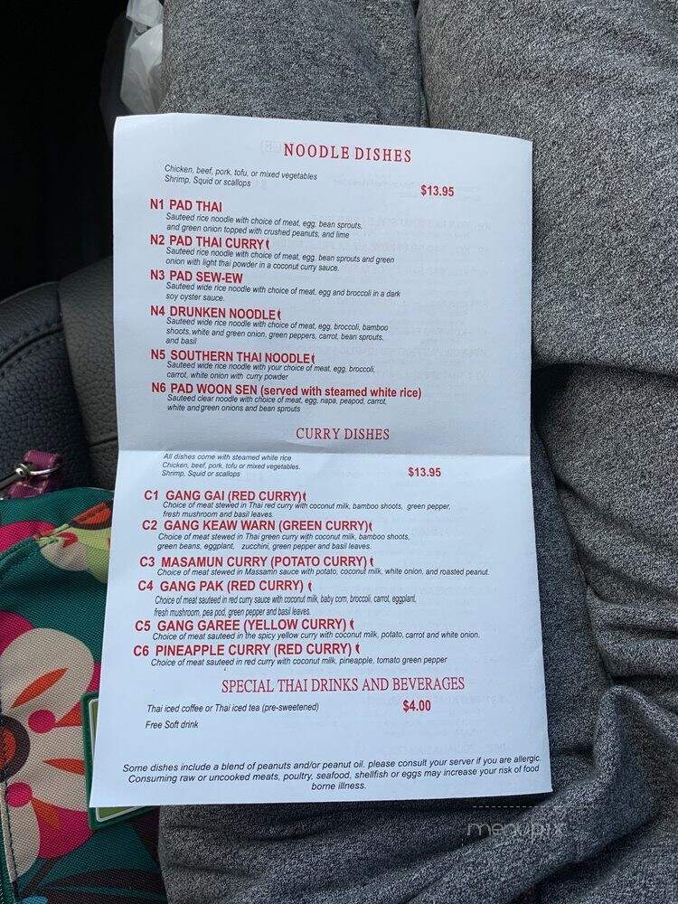 Amy's Thai food - Sterling Heights, MI menu_pic