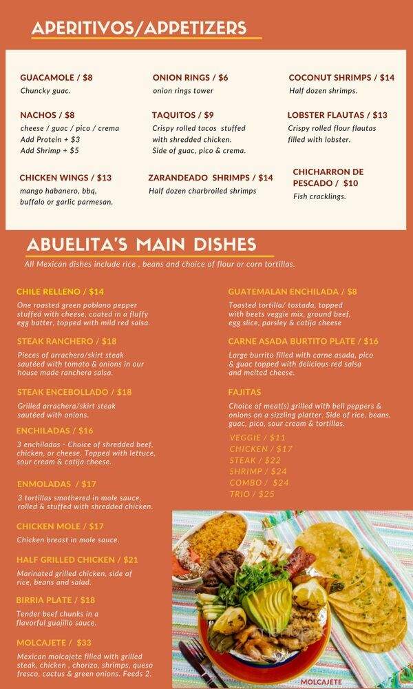 Casa Castillo - San Diego, CA menu_pic