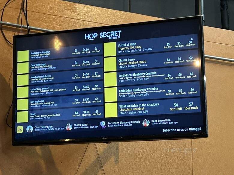 Hop Secret - Monrovia, CA menu_pic